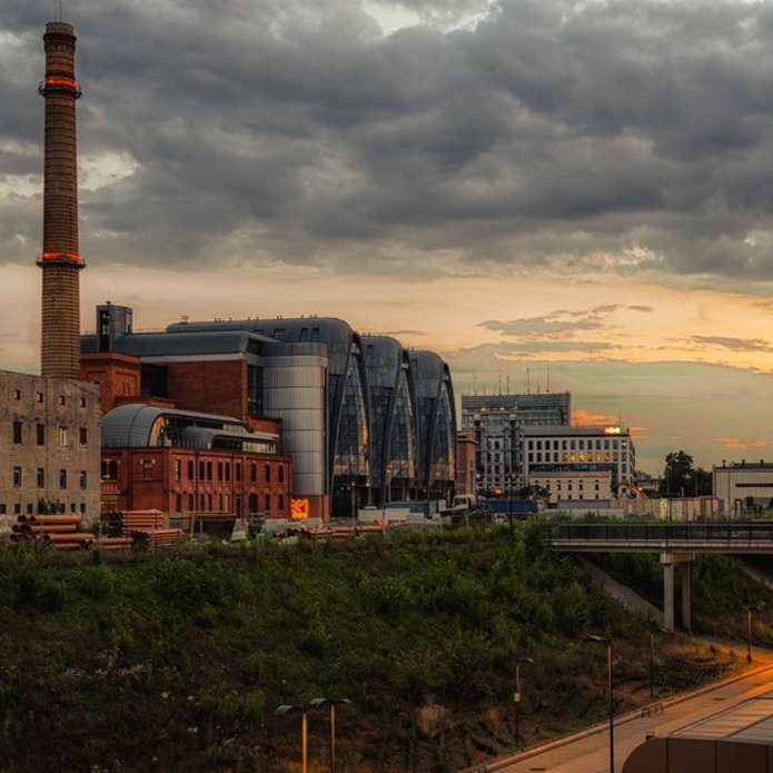 sunset over the city