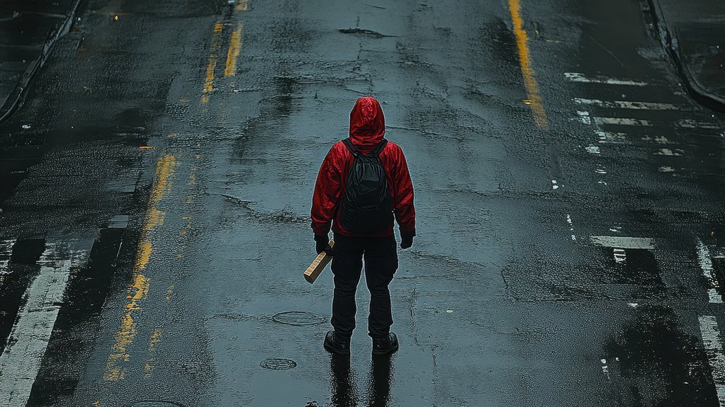 a decorative element: a lone protester