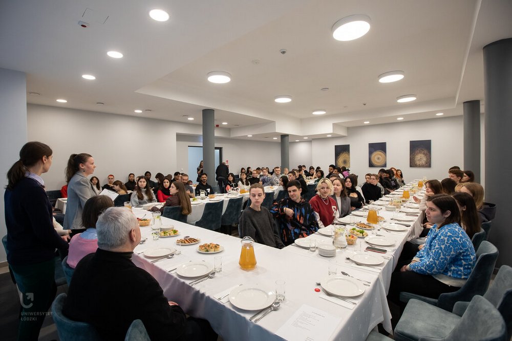 international students during Christmas Eve dinner of the University of Lodz