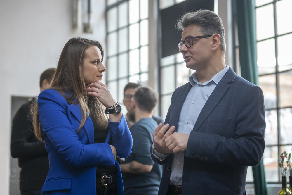 Iwona Ptaszek-Zielińska (rzecznik prasowy UŁ) i Krzysztof Kędziora (rzecznik praw akademickich)
