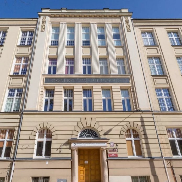 grafika ozdobna prezentująca front budynku wsmip