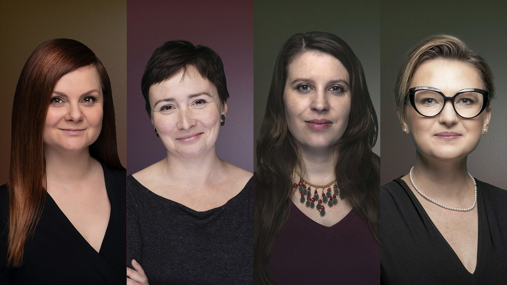 Portrait photos of Dr Marta Kucharska-Hauk, Dr Agata Zysiak, Dr Izabela Stachowicz and Dr Karolina Rudnicka, Associate Professor