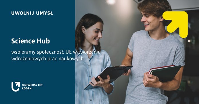 grafika promująca science hub, młodzi ludzie rozmawiają ze sobą