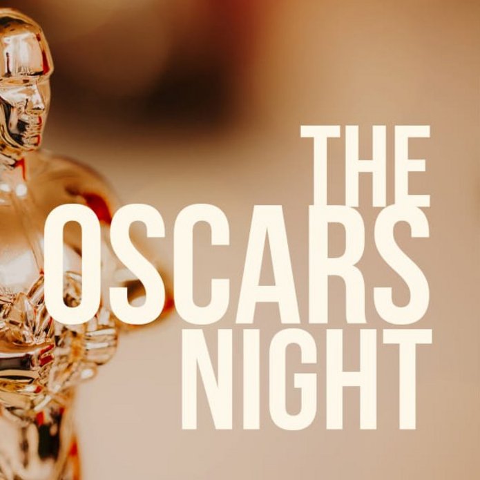 An information poster of the event showing the silhouette of the film Oscar and text