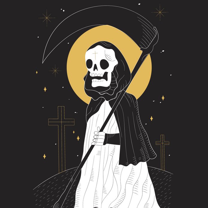 wizerunek śmierci z kosą