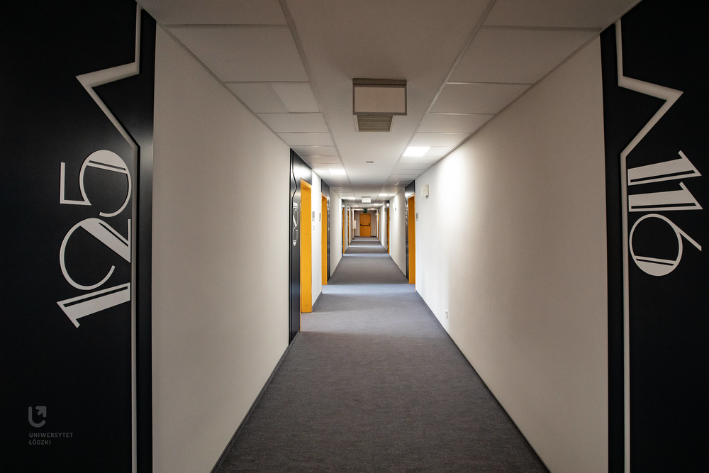 a view of the new interiors of the Doctoral School Center (the hall)