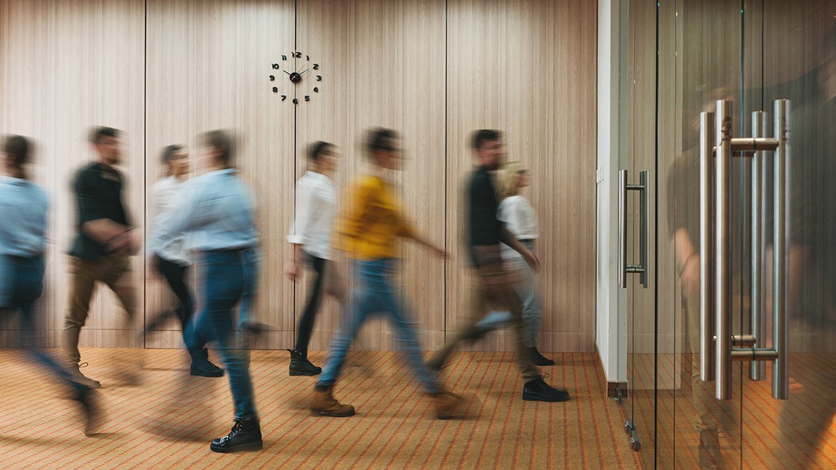 a decorative element: walking people