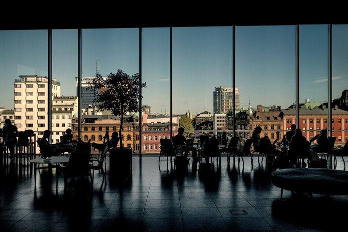 people sitting at tables
