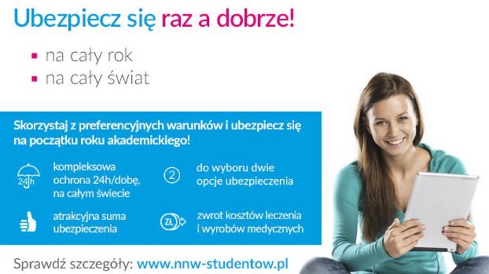 dziewczyna reklamująca polisę 