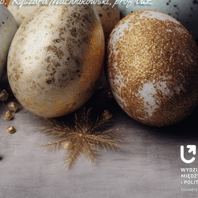 [Translate to English:] ozdobne pisanki wraz z życzeniami wielkanocnymi