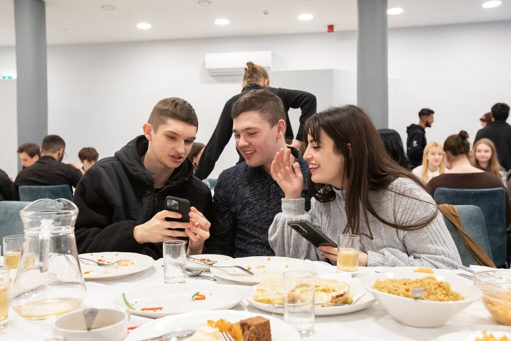 international students during Christmas Eve dinner of the University of Lodz