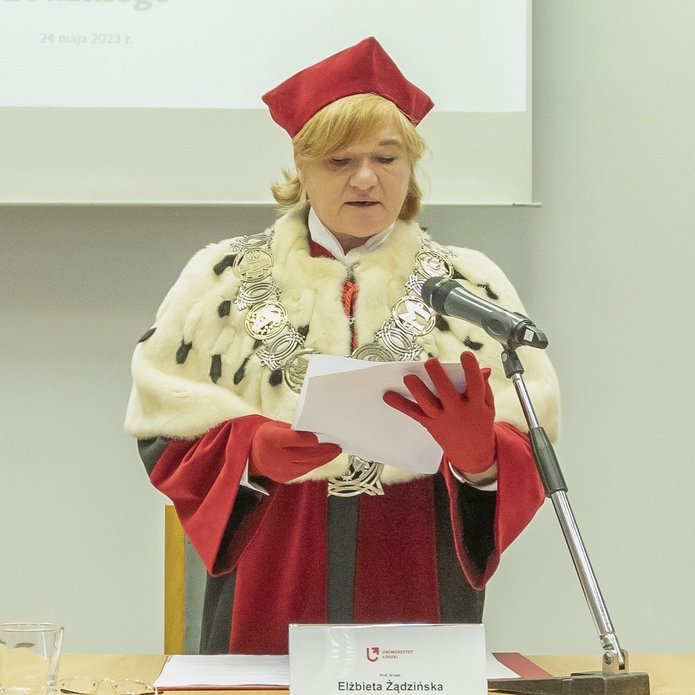 Formal sitting of the Senate of the University of Lodz, Rector of the University of Lodz - Prof. Elżbieta Żądzińska