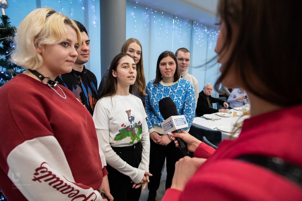 a group of students during an interview for TOYA TV