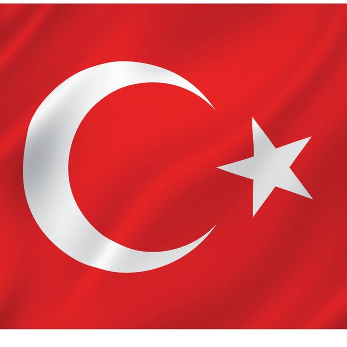 plakat informacyjny z flagą Turcji i logotypami