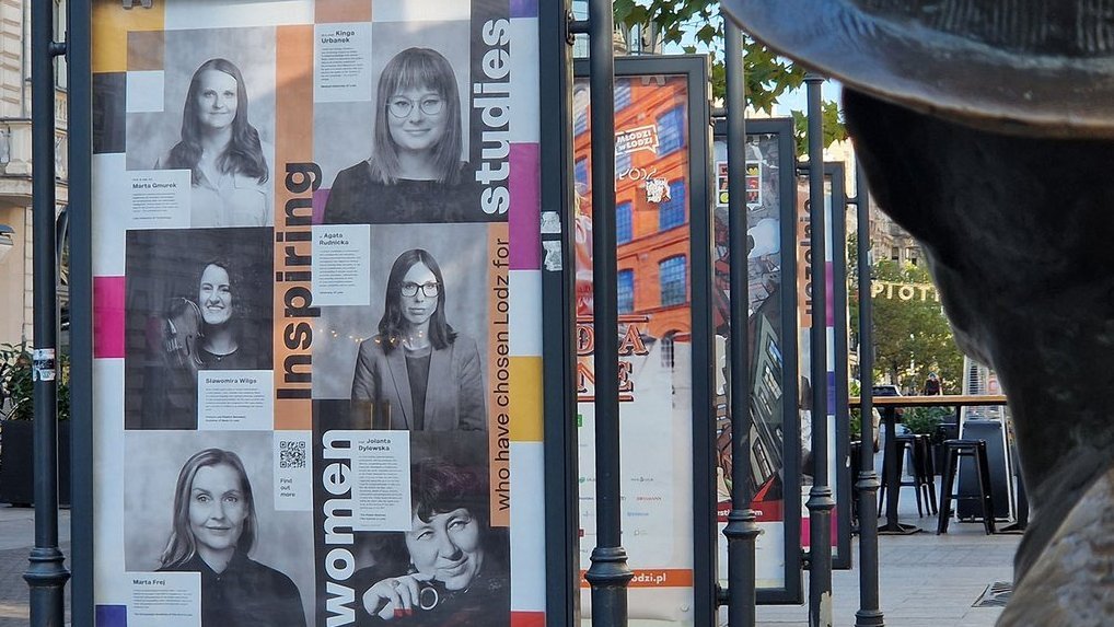 posters produced as part of the campaign in the street of Lodz
