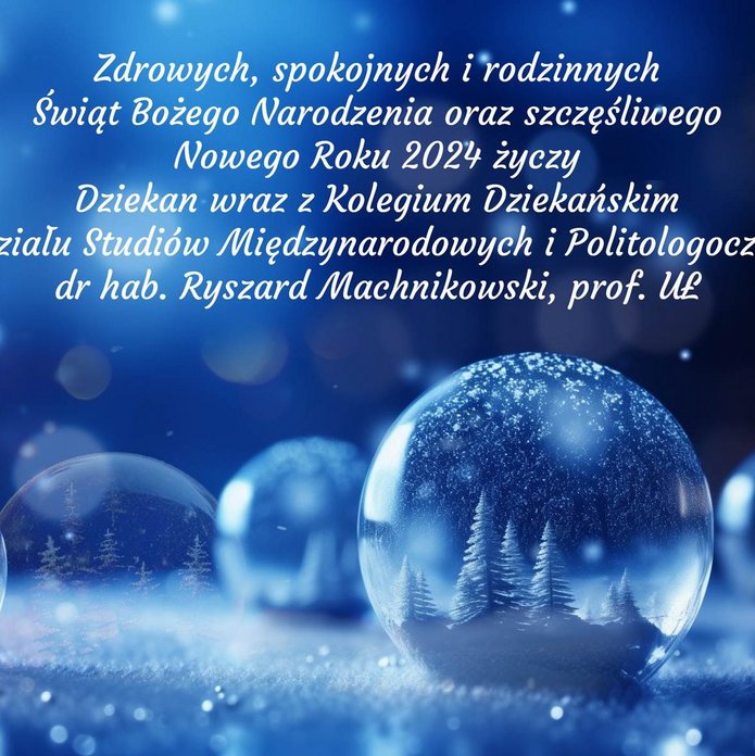 Kartka Świąteczna z życzeniami od Dziekana WSMiP