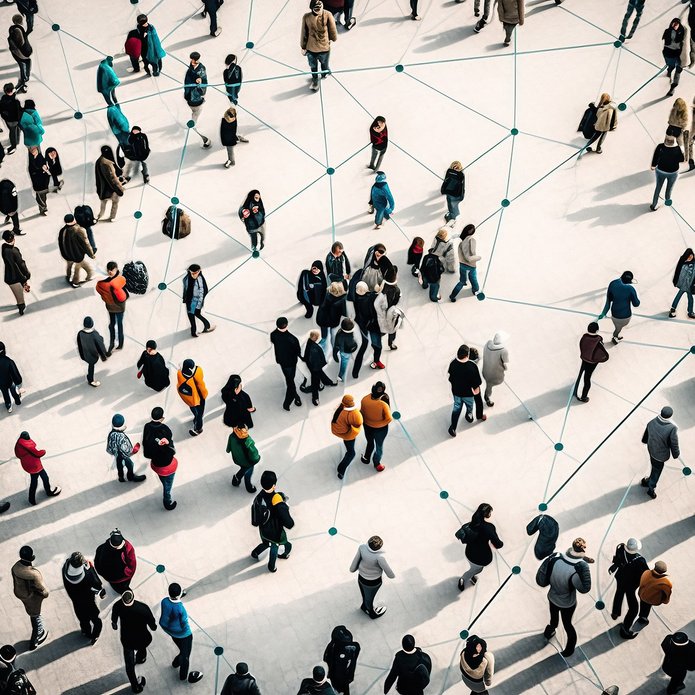 a decorative element: a group of people