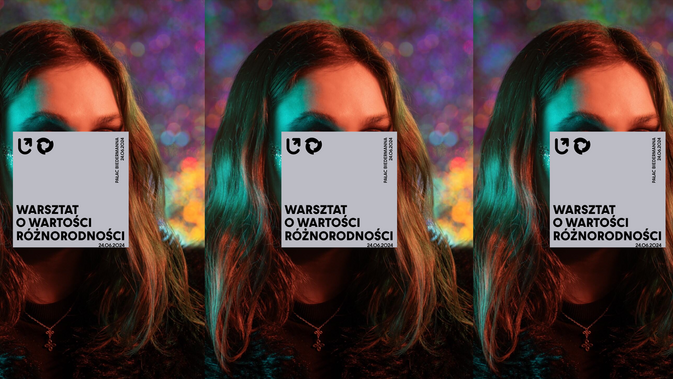 multiplied woman's face covered with the words "Workshop on the value of diversity"